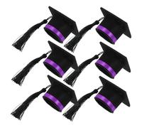 HOMOBABE 6pièces Mini-Chapeau de Graduation Décoratif Cache-Bouteille Forme de Chapeau Bouchon pour Bocal de Bouteille Décorations pour Bouteilles Bouquets de Fin Études