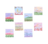 HOMOBABE 8 Pièces Notes de Message Paysage Autocollantes, Notes Mémo Portables en Papier, Écriture Fluide, Faciles à Ranger, pour Planification et Événements, Styles Variés Plusieurs styles