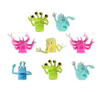 HOMOBABE 8Pièces Marionnettes à Doigt TPR Jouets Apaisants pour Poupées Gobelin à Empiler Accessoire de Fête pour Activités et Relations Parents
