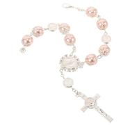 HOMOBABE Accessoire pour Rétroviseur de Voiture Perles en Verre Rose, Design Polyvalent et Élégant, Décoration Intérieure Minimaliste pour Femmes, Gain de Place Assuré