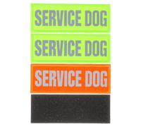 HOMOBABE Accessoires pour Harnais Chien d'Assistance, Lot de 4 Patchs Réfléchissants Verts et Oranges en Nylon, Adaptés aux Chiens d'Assistance en Mission