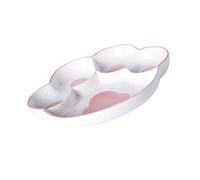 HOMOBABE Assiette Céramique Divisée pour Desserts et Service de Plats Assiette à Compartiments Céramique pour Repas Équilibré Alimentation Design Original Forme de Patte de Chat Couleur