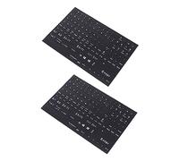 HOMOBABE Autocollants Clavier Anglais Gros Caractères pour Ordinateur Portable et Bureau, Universels, Petite Taille, Transparent, 2 Pièces, Rénovation Clavier Facile D’Application, Usage
