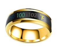 HOMOBABE Bague Thermosensible Intelligente Unisexe 8 Mm Or N°13, Bijoux Chics pour Couple, Affichage Température Numérique, Anneau Connecté Usage Quotidien et Présent Couple