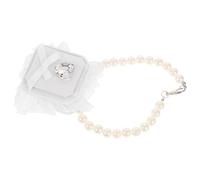 HOMOBABE Boîte à Alliances pour Chien Écrin pour Bague de Fiançailles Porte-Alliance en Polyester Blanc pour Demande en Mariage et Fiançailles, pour Chien et Animal de Compagnie