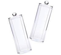 HOMOBABE Boîte de Rangement Cylindrique en PS pour Cotons Démaquillants 2pcs Couvercle, Étanchéité et Praticité pour Organisation Cosmétique et Accessoires Cheveux