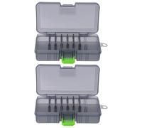 HOMOBABE Boîte de Rangement pour Leurres et Hameçons 2Pcs Portable Couvercle Étanche pour Pêche en Eau Douce