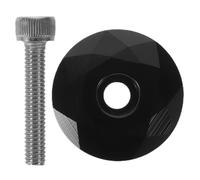 HOMOBABE Cache-Potence de Vélo en Aluminium 31,8mm avec Vis, Bouchon Étanche et Résistant aux Intempéries, Design Rond Décoratif pour VTT et Vélo de Route