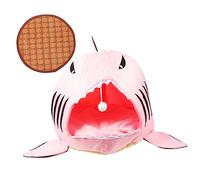 HOMOBABE Chatière Tunnel Chauffage Fenêtre Surélevée Cage Fournitures pour Chiots Hamac Fond Oxford Rose