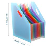 HOMOBABE Classeur Accordéon Extensible A4 Grosse Capacité Bleu, Organiseur de Fichiers Vertical en Plastique Solide, Dossier Suspendu Bureau Maison École, Rangement Reçu et Factures