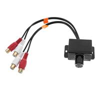 HOMOBABE Contrôleur Audio Rca pour Voiture 2 Entrées 2 Sorties Rca Bouton de Contrôle des Basses Amplificateur Audio pour Autoradio pour Installation Facile