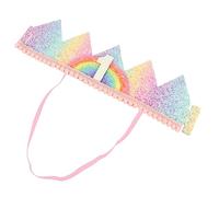 HOMOBABE Couronne Arc-ciel Tissu Pour Anniversaire Diadème Numéro Avec Sequins Pour Fête Anniversaire Shower Accessoires