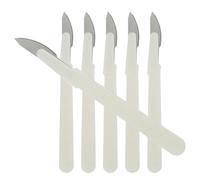 HOMOBABE Couteaux à Multi-fonction 6pcs en Métal et Plastique Blanc, Outils Cuisine Sûrs pour Découper Baguette, de Mie et Toast Précision