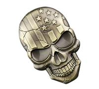 HOMOBABE Emblème de Voiture 3D Crâne Alliage de Zinc Autocollant Auto Adhésif Usage Intérieur et Extérieur Décoration Personnalisée pour Voiture