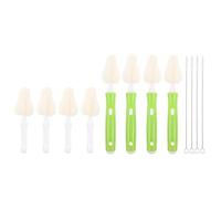 HOMOBABE Ensemble De 4 Ensemble de Brosses pour Biberons Tête en Éponge et Plastique avec Poignée Pliable Antidérapante pour Voyages et Nettoyage Délicat des Biberons pour Bébés