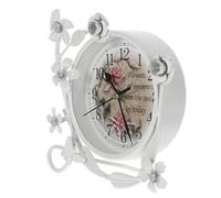 HOMOBABE Horloge de Table Silencieuse Aiguilles Silencieuses Style Européen et Verre pour Décoration de Bureau ou Salle à Manger