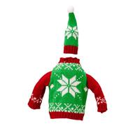 HOMOBABE Housse de Bouteille de Tricot Décoration Festive Réutilisable pour et Repas Confortable et Facile à Nettoyer pour Noël et Entre Amis avec Design Vert et