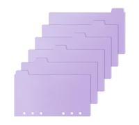 HOMOBABE Intercalaires pour Cahiers A7 en Pp Violet Clair, 6 Pièces Onglets Écriture, Séparateurs Pratiques pour Organisation de Documents Bureau L'école