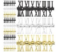 HOMOBABE Kit de 12 Chiffres Romains Autocollants en Plastique pour Horloge Murale, Facile à Utiliser et Sûr, pour Décoration DIY et Remplacement de Chiffres