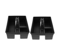 HOMOBABE Lot de 2 Paniers de Rangement à Outils de Nettoyage en Plastique Compartiments Multilayers et Poignée Portable Design Anti-éclaboussures