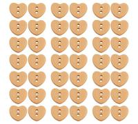 HOMOBABE Lot de 200 Boutons en Bois Cœur 15mm à 2 Trous, Décorations de Couture, Scrapbooking et Tricot, Boutons Artisanaux pour Vêtements et Fêtes de Noël, Embellissements Bois