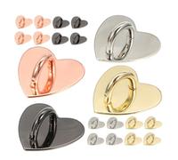 HOMOBABE Lot de 24 Crochets Porte-clés en Alliage Forme Cœur, Supports Adhésifs pour Téléphone Portable, Connecteurs de Charme Multicolores pour Accessoires DIY et Dragonne Portable, Usage