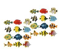 HOMOBABE Lot de 24 Sculptures de Poisson Tropical en PVC pour Décorations D'aquarium Résistantes, pour Décoration de Bureau et Accessoires Aquarium Réalistes