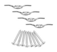 HOMOBABE Lot de 4 Crochets de Taquet en Acier Inoxydable Argentés pour Stores et Rideaux, Résistants la Rupture Gestion Sécurisée des Cordons pour Décoration Intérieure