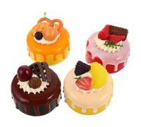 HOMOBABE Lot de 4 Faux Gâteaux Réalistes en Plastique, Accessoires Photo pour Décoration de Table à Domicile, Présentoir à Faux Desserts pour Scènes de Cinéma et Fêtes, Accessoires