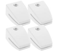 HOMOBABE Lot de 4 Pinces pour Séparateur de Bureau en Plastique Abs Blanc, Structure Robuste et Résistante la Corrosion, pour Cloisons en Bois ou Verre Bureau