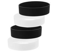 HOMOBABE Lot de 4 Protège-Bouteilles Réutilisables en Silicone Antidérapant, Manchons Isolants Thermiques 8 Cm, Housses Noires et Blanches pour Bouteilles d'eau, Accessoires Pratiques