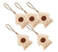 HOMOBABE Lot De 5 Mini Nids d'oiseaux Artificiels en Bois Naturel, Décorations Rustiques pour Jardin Et Terrarium, Ornements Suspendus Adaptés Aux Oiseaux Et Festivals, Maison Décorative Miniature