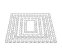 HOMOBABE Matrices de Découpe en Acier Carbone Argenté 5pcs pour Scrapbooking DIY et Fabrication de Cartes Cadre en Dentelle Rectangulaire Embossage