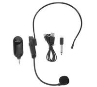 HOMOBABE Microphone sans Fil Casque Noir Micro pour Enseignement et Conférences, Transmission Stable, Plug And Play en Plastique et Métal, pour Cours et Prises de Parole