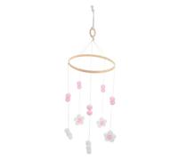 HOMOBABE Mobile Lit Garçon Fille Feutre Avec Boules Laine Et Cloche Décoration Suspendue Chambre Garçon Fille Et Boutique Vêtements Musicale Apaisante Rose