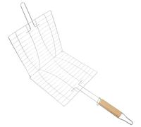 HOMOBABE Panier à Griller Pliable en Fer Galvanisé avec Surface sans Bavure et Double Maille pour Barbecue Extérieur, pour Viande et Légumes en Présentation Argentée