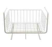 HOMOBABE Panier de Rangement sous Meuble en Fer, Étagère Cuisine Suspendue 2 Niveaux, Organisateur D’Accessoires Coulissant, Gain de Place pour Plan de Travail, Rangement Pratique Cuisine