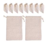 HOMOBABE Paquet à Épices pour Conserver Épices Sèches et Fraîches en Coton Lin Beige Lot de 10 Cordon pour Filtrer le Thé Tâches Cuisine