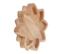 HOMOBABE Plateau Rangement Bijoux en Bois Naturel Forme Lotus Plateau Cristal pour Présentation et Stockage d'Objets Décoratifs et Aromathérapie
