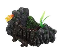 HOMOBABE Plateforme de Bain pour Tortue Résine Cachette Décorative pour Reptiles Refuge Multifonctionnel pour Terrarium Abri pour Tortues et Animaux Reptiliens