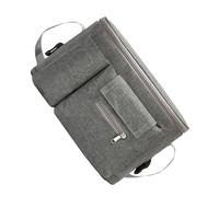 HOMOBABE Pochette à Langer Multifonction pour Poussette Bébé, Rangement Imperméable Gris, Conteneur à Couches Suspendu, pour Biberon et Jouets, Paquet Organiseur Parents Fermeture Éclair