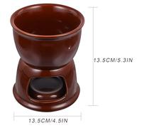 HOMOBABE Pot à Fondue en Céramique Marron 1,2 L pour Chocolat et Fromage, Chauffe-beurre Électrique Compact, Service à Fondue Pratique Cuisine et Fêtes, Mug Fondoir Chocolat Résistant
