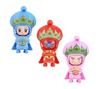 HOMOBABE Poupée à Visage Changeant D'opéra du Sichuan 3pcs en PVC, Décoration de Table Classique de Culture Chinoise Traditionnelle pour Noël Couleur Aléatoire
