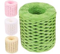 HOMOBABE Ruban de Raphia pour Loisirs Créatifs en 4 Rouleaux, Ficelle Artisanale Douce et Adaptée pour Emballage Présent Coloré