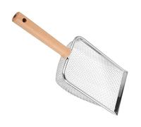 HOMOBABE Scoop à Litière Acier Inoxydable avec Manche Bois pour Nettoyer La Litière des Chats Pratique Et Facile à Nettoyer Capacité pour Usage Domestique Ou Magasin Animaux