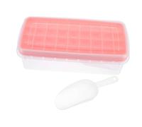 HOMOBABE Set de Moules à Glaçons Silicone avec Couvercle et Base Bac à Glace Cavités Grand Volume pour Boissons Cocktails Congélateur Design Créatif et Rose
