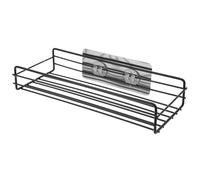 HOMOBABE Support de Rangement sans Perçage en Acier Inoxydable Noir, Étagère de Salle de Bain Anti-Rouille et Anti-âge, Cuisine et Hôtel