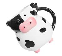HOMOBABE Tasse à Café et Fonction de Conservation Chaleur en Céramique Forme Vache 3d avec Grosse Capacité, Design Unique pour Cafés et Bureaux
