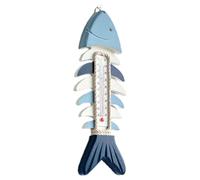 HOMOBABE Thermomètre Mural Style Côtier Rustique Forme Arête de Poisson en Bois Surveillance Précise Température Décoration Intérieure pour Maison