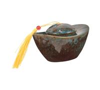 HOMOBABE Urne Céramique pour Cendres Animaux Urne Commémorative pour Chien Ou Chat avec Pompon Compacte Et Portable pour Garder Les Souvenirs De Votre Compagnon Près